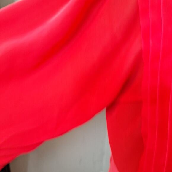 Vintage 80s Chaus High Neck Pleated Secretary Blouse Size 16 L Balloon Sleeves - Picture 6 of 10